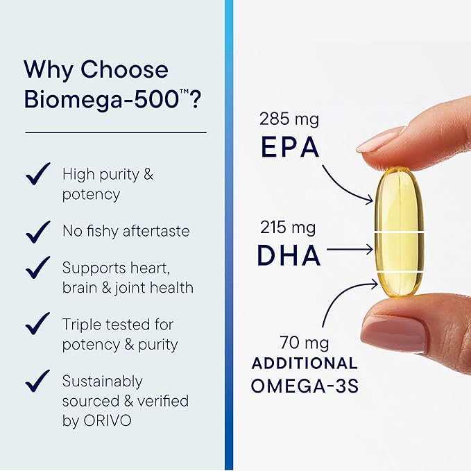 Biotics Research Biomega 500 Omega 3 Fish Oil Supplement, Highly Concentrated Fish Oil with EPA/DHA, Omega 3 Fatty acids, Supports Immune and Cardiovascular 90 Softgel Capsules