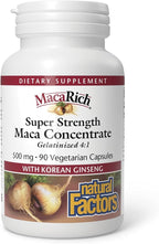 MacaRich by Natural Factors, Super Strength Power Maca, Superfruit Antioxidant Supplement with Ginseng, 90 capsules (90 servings)