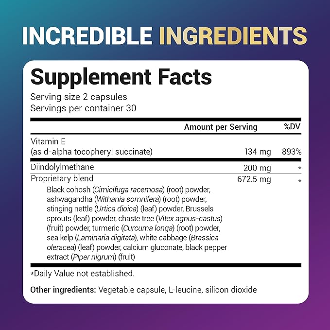 Dr. Berg DIM Supplement Estrogen Balance - Original Estrogen Supplement for Women with Diindolylmethane for Menstrual Symptoms & Menopause Relief & Black Pepper for Enhanced Absorption - 60 Capsules