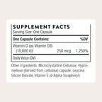 THORNE - Vitamin D-10,000 - Vitamin D3 Supplement - Supports Healthy Bones, Teeth & Muscles, Plus Cardiovascular & Immune Function* - Third-Party Certified - Gluten, Dairy & Soy-Free - 60 Capsules