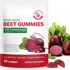 Beet Root Gummies | with CoQ10 + Grape Seed Extract | High-Potency Beet Root Concentrate | Supports Heart Health & Nitric Oxide Production | Sugar-Free | 90 Count