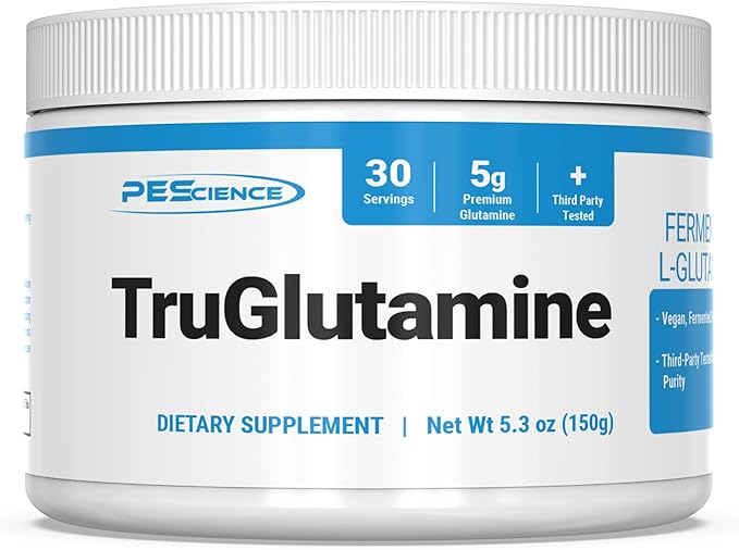 PEScience TruGlutamine, Fermented L-Glutamine Powder, Gut Health Support, Vegan, Third-Party Tested - Unflavored, 30 Servings