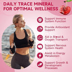Iron, Zinc, Copper Supplements for Women & Men, Mineral Gummies with Vitamin A, B5, B6, C, D3, B12 for Adults & Kids, Promote Energy, Support Immunity, Bone Health, Sugar Free, Cherry Flavor, 60 Count