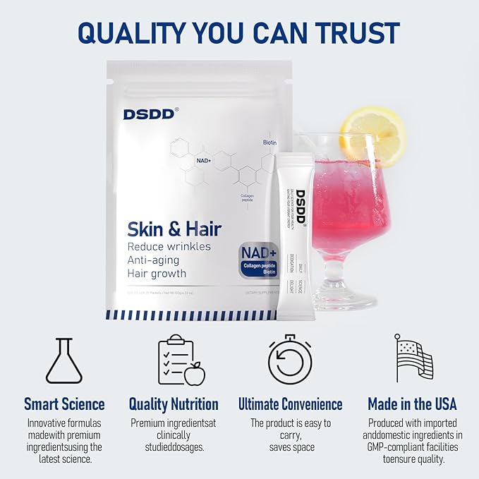 Biotin Supplements for Women & Men, Biotin Vitamins Supports Healthy Hair & Nails, Boosts Cellular Energy, Focus & Healthy Aging,1000mg NAD+, 60 Days Supply