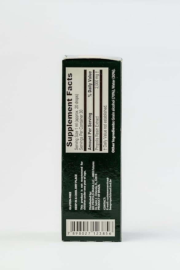 Brazilian Green Canastra Propolis Extract, Herbal Supplement, 20% Pure Propolis, Rich in Artepillin-C, Immune Support, 30ml/1 Fl Oz, Liquid Drops