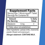 Superior Source Melatonin 5 mg Under The Tongue Quick Dissolve Micro Tablets, 60 Count, with Chamomile, Natural Sleep Support, for Adults, Non-GMO, Pack of 2