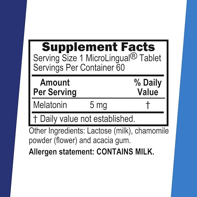 Superior Source Melatonin 5 mg Under The Tongue Quick Dissolve Micro Tablets, 60 Count, with Chamomile, Natural Sleep Support, for Adults, Non-GMO, Pack of 2