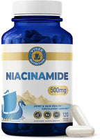 Vykee Nutrition Niacinamide Capsules - Vitamin B3 Supplement for Skin Wellness Cellular Energy and Metabolic Support - Vegan, Non-GMO Gluten Free - 500 mg 120 Count