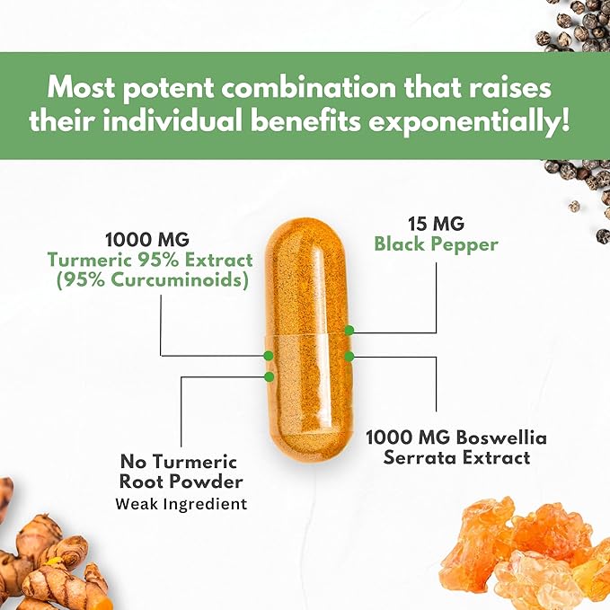 Turmeric Boswellia Extract Supplement 2000 mg + D-Mannose with Cranberry Extract Capsules 1500mg – High Potency USP Grade D-Mannose Supplement with Whole Fruit Cranberry Powder – Urinary Tract Support