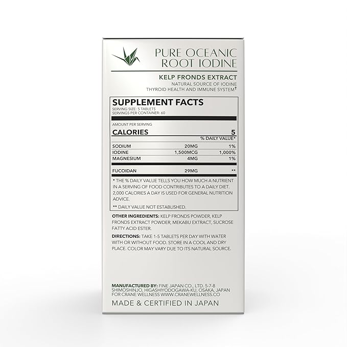 PURE OCEANIC ROOT IODINE - Non-Gmo, Plant Based, Natural Minerals from Kelp