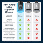 HPN NAD3 Clinical NAD+ Booster, Cellular Health & Natural Energy - NAD Supplement for Healthy Aging, Metabolic Support, NRF2 & Longevity, Nicotinamide Riboside & NMN Alternative, 60ct, 30-Day Supply