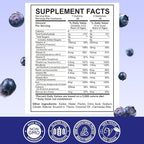 with Calcium, Zinc, Kids Multivitamin with Iron Gummies - Immune Support, Blood Builder & Energy Support for Iron Deficiency, Anemia, Vegan - 60 Gummies Blueberry Flavor