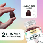 Vitamatic Saw Palmetto & Pumpkin Seed Gummies – Sugar-Free Botanical Extract – Natural Raspberry Flavor – Vegan, Non-GMO, Plant-Based Gummies – 60 Count