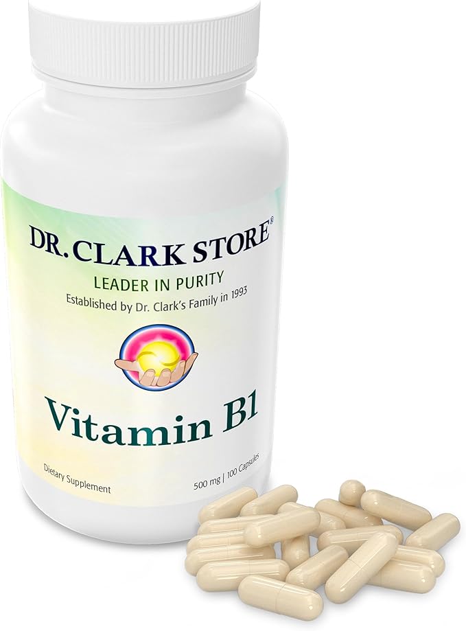 Dr. Clark Vitamin B1 Thiamine 400mg Supplement -Thiamine B1 Supplement for Healthy Nervous System & Energy Metabolism, Gluten-Free, Dairy Free - 100 Gelatin Capsules