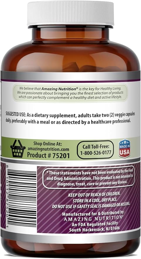 Amazing Formulas Grape Seed 800 Mg (20:1) Extract | Veggie Capsules Supplement | 16000 Mg Equivalent | Non-GMO | Gluten-Free | Made in USA (1 Pack | 120 Count)