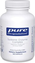 Pure Encapsulations Systemic Enzyme Complex - Supports Muscle Recovery & Joint Health - for Immune Health* - Gluten Free & Non-GMO - 180 Capsules
