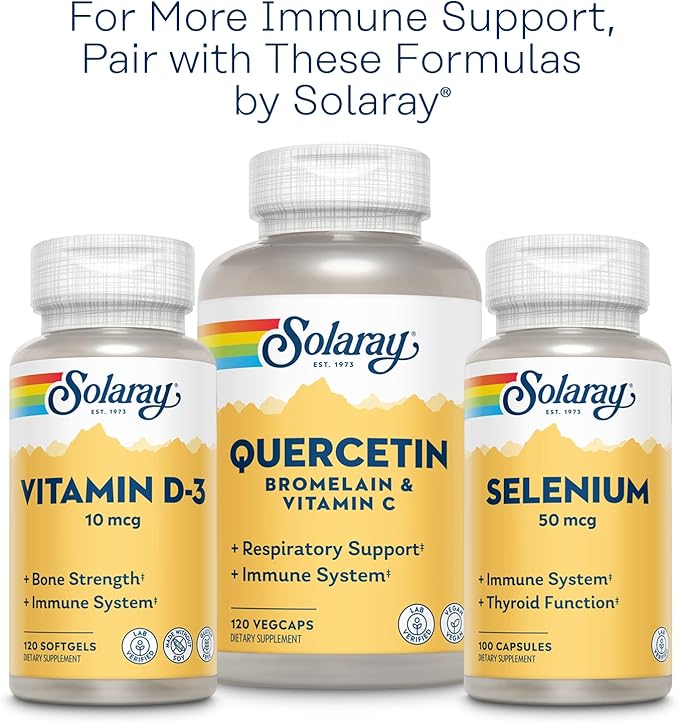 Solaray Zinc 50mg Immune Support Capsules, 100 Count, Vegan, Pumpkin Seed (Pack of 2)
