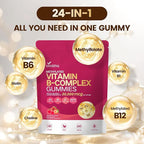 Vitamin B Complex Gummies, 6000 mcg Methylated Vitamin B12, with B6 B1, B2, B3, B5, B7, Methylfolate, Vitamins A C D E, Vegan, Non GMO, Methylated B Complex Vitamin - 60 Gummies