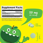 Kids Vitamin B6 Chewable Tablets - 20mg - Great Tasting Green Apple Flavor - Vegan, Non-GMO, Gluten Free, Kosher Vit B6 (Pyridoxine) - Supports Energy & Brain Function - 120 Chewable Tablets