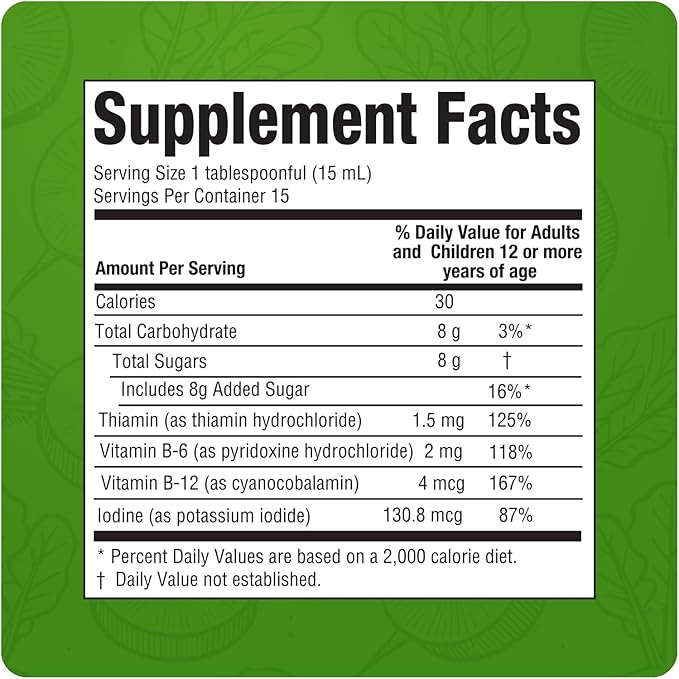Ionized Radish Dietary Liquid Supplement with Iodine, Vitamin B1, B6 & B12, Wellness & Digestive Support, Helps Maintain Natural Energy & Nutrient Balance, 8 Fl Oz, Pack of 2