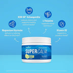 Nello Supercalm Powdered Drink Mix Tub, Cortisol Reducer* and Sleep Aid Supplement, L Theanine, Ksm-66 Ashwagandha, Magnesium Glycinate, Vitamin D 3, No Sugar, Non GMO, 30 Ct, Honeydew Melon