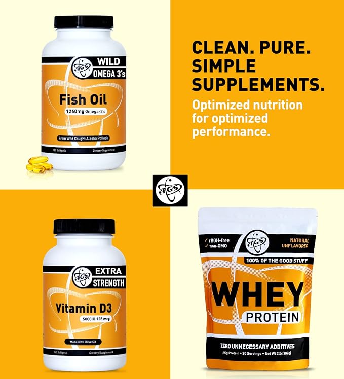 TGS Extra Strength Omega 3 Fish Oil Supplement - 1260mg EPA DHA for Men & Women - Burpless, Pure Omega 3 Fatty Acids from Wild Alaska Pollock in Triglyceride Form - 180 Capsules, 90 Servings