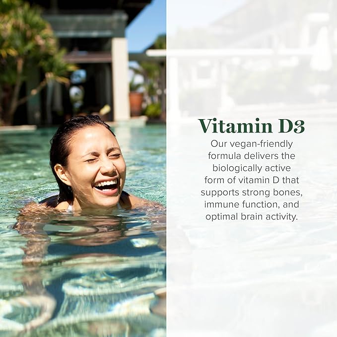 Global Healing Organic Vitamin D3 5000 IU Supplement - Vegan Vitamin D Supplements for Immune Health & Strong Bones Support - Pure D3 Vitamin 5000 IU Ingredients, Vit D3 - 2 Fl Oz