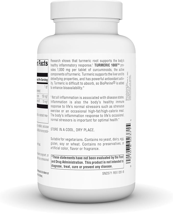 Source Naturals Turmeric 1000, Supports the Body’s Healthy Inflammatory Response*, 1,000mg - 120 Tablets