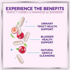 Organic D Mannose 1300mg per Serving Supplements - Extra Strength D-Mannose Capsules with Cranberry - for Natural Gentle Cleansing & Urinary Tract Health Support - Bottled in USA - 60 Capsules