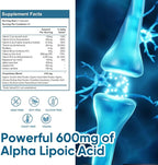 Nerve Savior for Neuropathy, 120 Capsules with 600mg Alpha Lipoic Acid, Benfotiamine & B12, for Discomfort in Feet, Hands, Legs, Back & Neck
