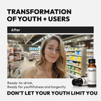 BIGVITA Youth+ | NAD+, Spermidine, and Ergothioneine Shots for Anti-Aging, Energy, Skin & Hair Health, Cognitive Support | Ready-to-Drink Supplement | Beauty from Within | Vegan, Made in USA