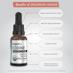 Organixx Iodine Supplement, Organic Nascent Liquid Drops, Pure Iodine Concentrate for Men and Women, Gluten Free, Vegan, Non GMO, American Made, 15 ML, 60 Servings