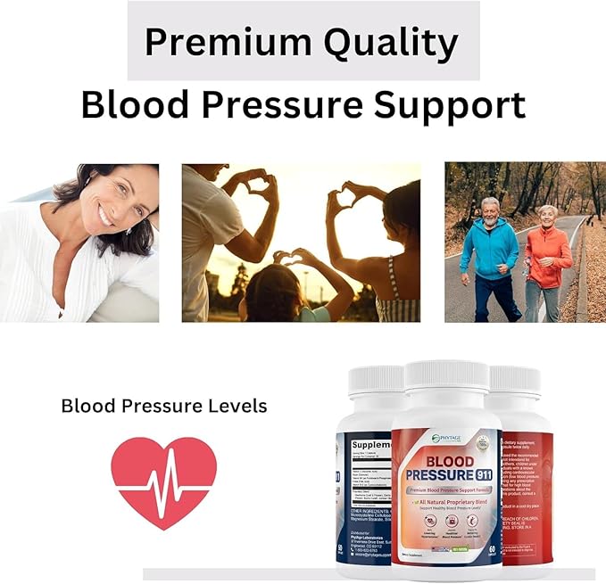 Blood Pressure 911 Premium Supplement - BP Support Pills. 2 Pack