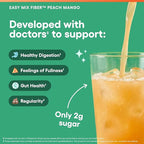 Physician's CHOICE Easy Mix Fiber for Digestive Health & Regularity - No Grit - Daily Prebiotic Soluble Fiber Powder Supplement for Women and Men - Peach Mango - 30 Servings