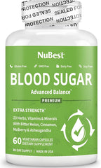 Blood Sugar - Advanced Formula with Bitter Melon, Ashwagandha, Cinnamon, Chromium, Magnesium, Vitamins, Alpha Lipoic Acid, Cayenne Pepper & More | 60 Capsules | 1 Month Supply