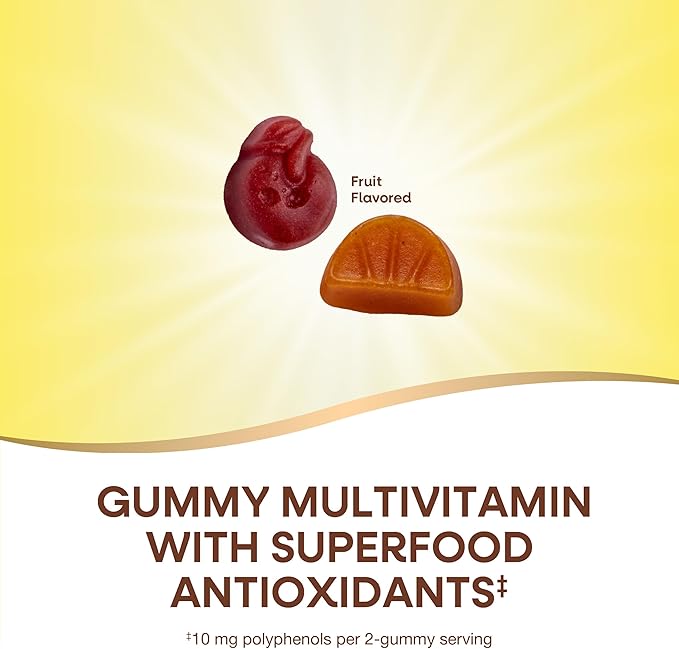 Nature's Way Alive! Men’s 50+ Daily Gummy Multivitamins, Supports Healthy Brain, Eyes, Heart*, B-Vitamins, Gluten-Free, Fruit Flavored, 150 Gummies (Packaging May Vary)