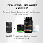 Kaged Muscle, L-Glutamine Powder 500 Gram, Vegan, Support Muscle Recovery, Post Workout, Glutamine, Banned-Substance Free, Unflavored, 100 Servings