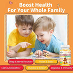Magnesium Gummies for Kids - Magnesium Glycinate Gummies with L-Theanine, Vitamin B6, D3 for Kids & Adults Sleep, Calm, Relaxation, Stress, Brain, Bones, Muscle Relief, Sugar Free Peach & Mango 120ct