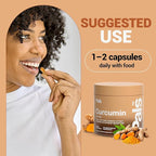 Turmeric Curcumin Supplement 500mg Bio-52x Max Absorption 98% Pure Turmeric Supplement Capsules with Extra Strength Curcumin 95% Curcuminoids Extract Antioxidant Joint Support, Non-GMO Vegan, 30 Days