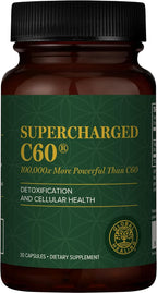 Global Healing Center Supercharged C60 - Micro-Activated Carbon Fullerene w/Organic MCT Powder, 10 Times More Powerful Than Regular C60 Supplements - Helps Detoxification, Aging (30 Capsules)
