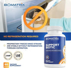 BioMatrix Saccharomyces boulardii Probiotic Supplement w/L. paracasei, L. rhamnosus, Bifidobacterium, Acidophilus – Prebiotic Complement – Temp-Stable, 30-60 Day Supply