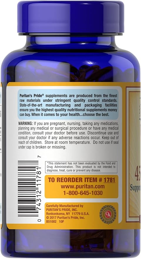 Puritan's Pride Vitamin E 450 Mg, Supports Immune Function, 100 Count