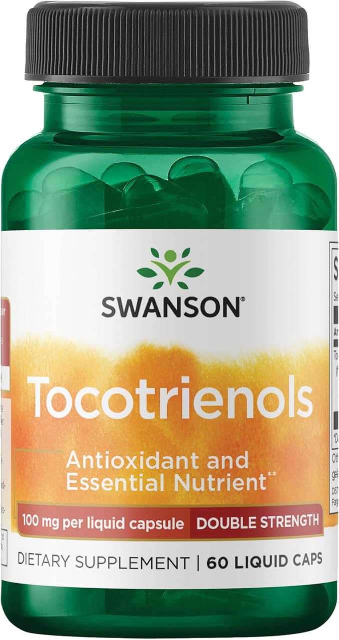 Swanson Double Strength Tocotrienols Antioxidant Supplement for Heart-Health-Conscious Adults with Delta- and Gamma-Tocotrienols (60 Liquid Capsules, 100 mg Each)