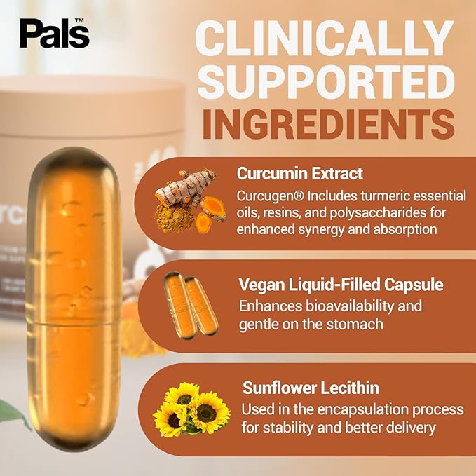 Turmeric Curcumin Supplement 500mg Bio-52x Max Absorption 98% Pure Turmeric Supplement Capsules with Extra Strength Curcumin 95% Curcuminoids Extract Antioxidant Joint Support, Non-GMO Vegan, 30 Days