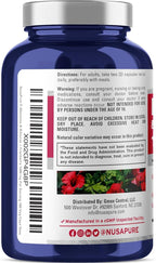 NusaPure D-Mannose Complex 1400 mg (with Hibiscus and Cranberry) - 180 Veggie Caps Non-GMO & Vegan