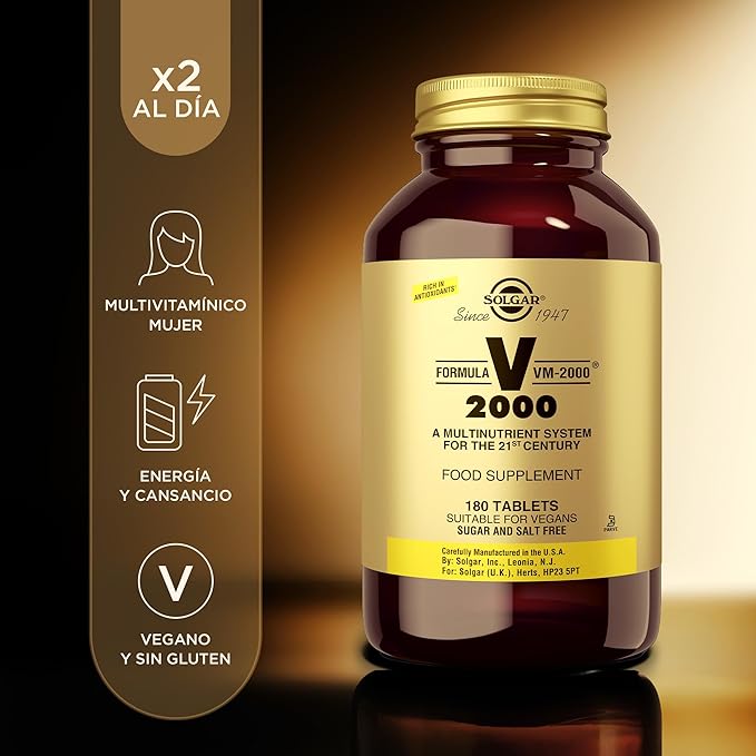 Solgar Formula VM-2000 (Multinutrient System), 180 Tablets - Premium Quality Multiple - Contains Zinc - Supports A Healthy Immune System - Vegan, Dairy Free, Kosher - 90 Servings