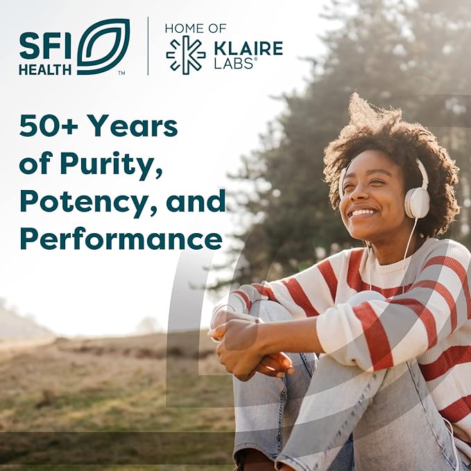 SFI Health Klaire Labs Multi-Vitamin Complex - Hypoallergenic Once-Daily Mineral-Free Multivitamin with Metafolin Folate, Vitamin B6 & B12 (60 Capsules)