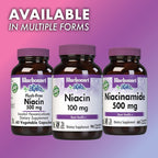 Bluebonnet Niacin 100mg Vitamin B3 Nicotinic Acid - Heart Health Support for Women & Men* - Non-GMO, Vegan, Kosher, Gluten-Free, Soy-Free, Dairy-Free Flush Niacin Supplement - 90 Vegetable Capsules