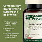 Standard Process Albaplex Liver & Immune Health Dietary Supplement - Non-Dairy - Kidney & Liver Health Support - Contains Vitamins A,B6, & C - 150 Capsules