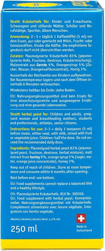 Strath, Fermented Herbal Yeast Postbiotic | 8.4 Fl Oz Daily Nutritional Supplement Liquid | Supports Metabolism | Vegetarian | Lactose-Free | No Artificial Additives | Single Count